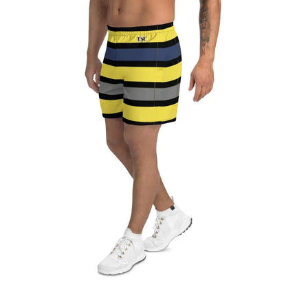 Men's Tropical Dark Blues/Yellow Long Shorts