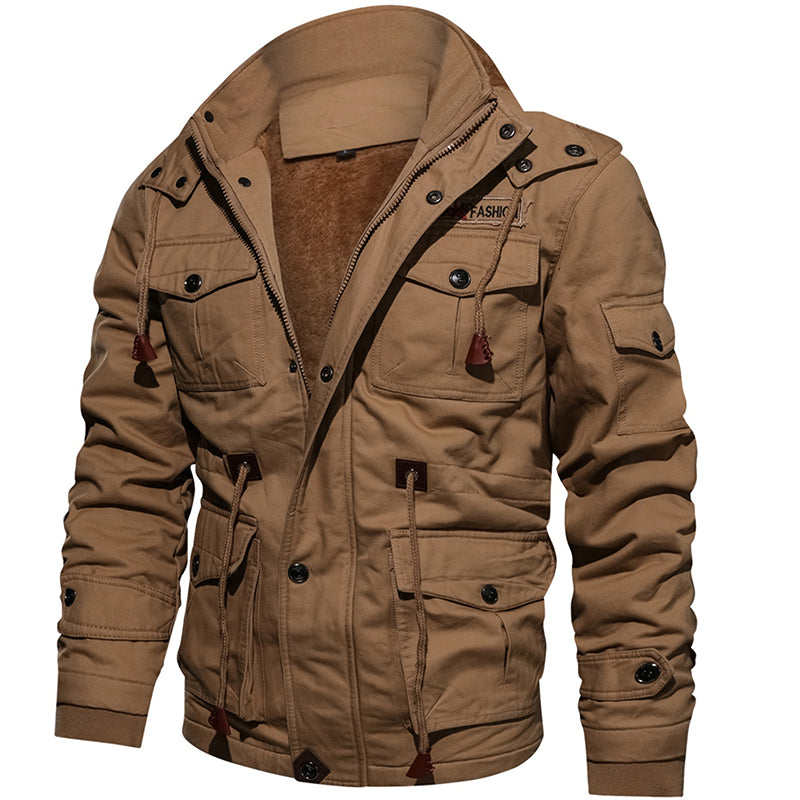 Männer Winter Fleece Jacke Warm Mit Kapuze Mantel Thermische Dicke Oberbekleidung Männliche Militär Jacke