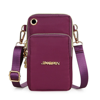 Mobile Phone Bag Women Shoulder Bag 3-layer Zipper Design Small Crossbody Shouder Bags Wallet Coin Purse