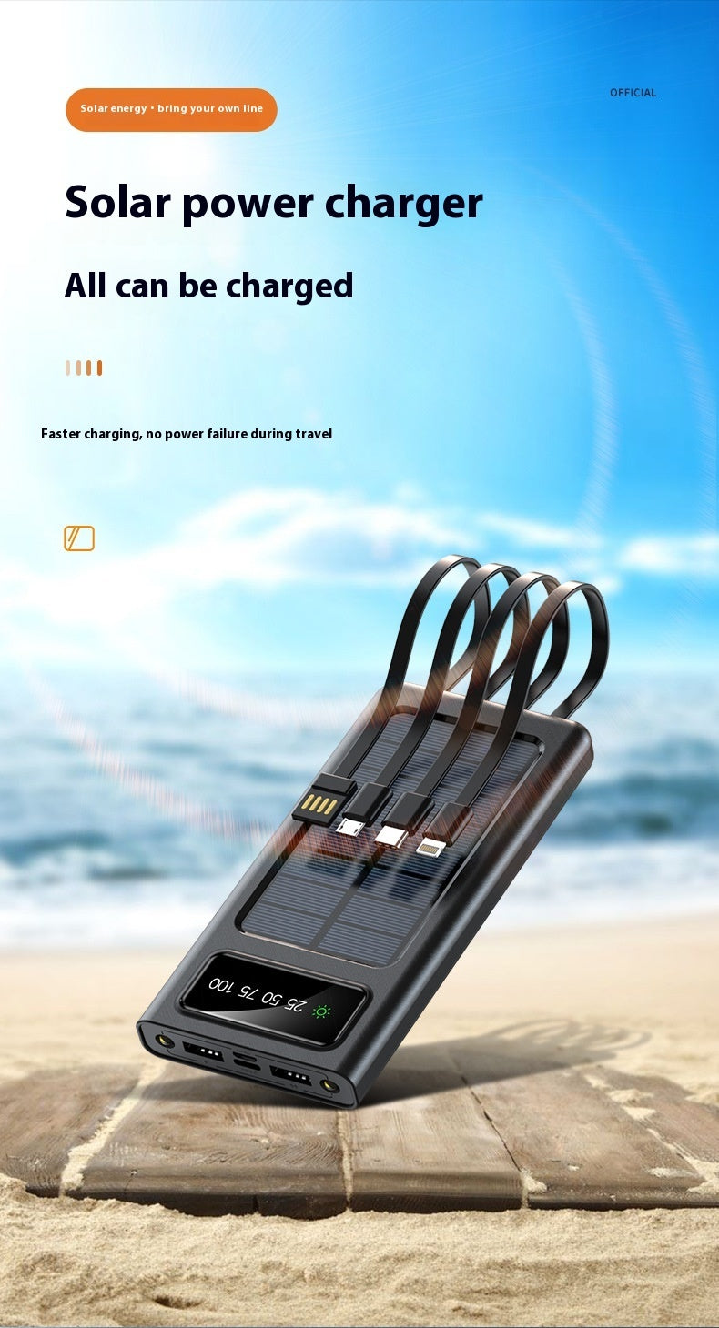 With Cable Four-wire Solar Energy Portable Battery For Mobile Phones