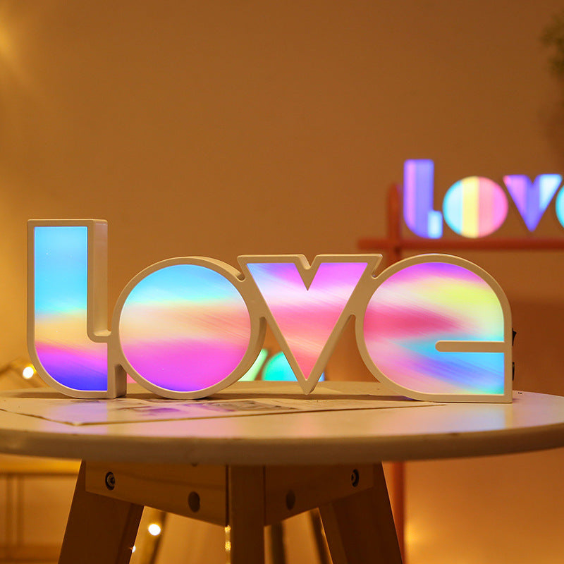 Valentines Day Decor LED LOVE Light Valentines Day Gift For Girlfriend Bithday Wedding Party Decoration Romantic Wedding Decor