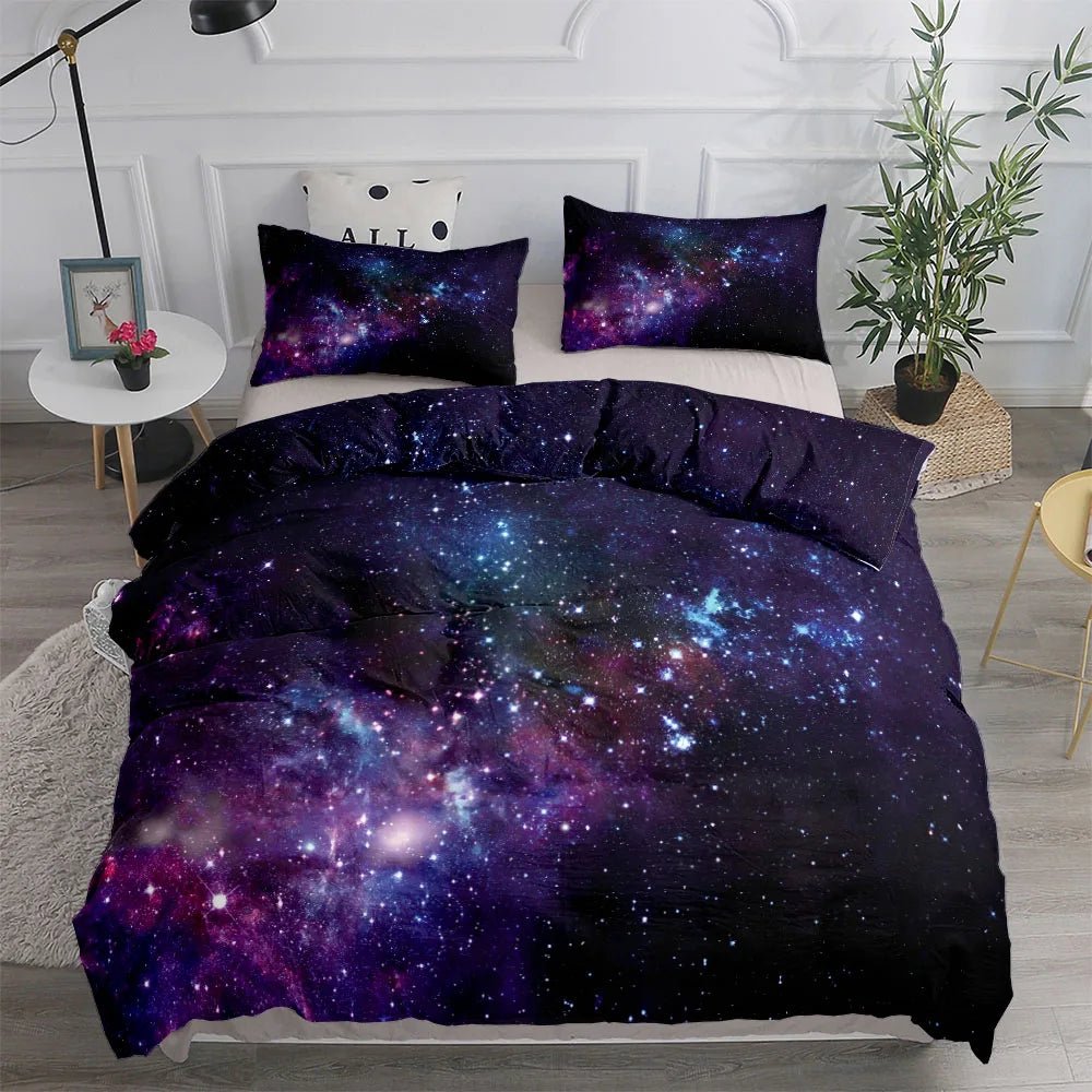 Abstract Space Nebula Duvet Cover Set UK Single Double Queen King US Twin Full King Size Bed Linen Set - Jaazi Intl