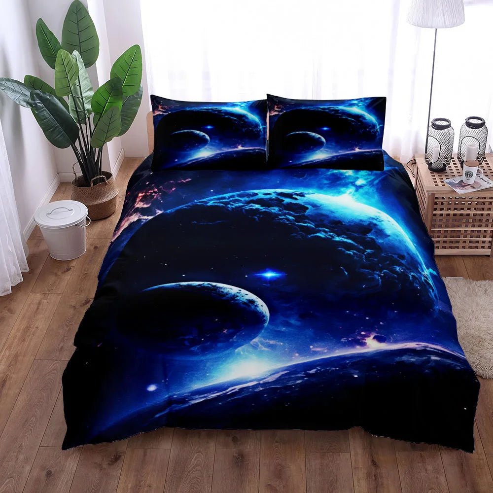 Abstract Space Nebula Duvet Cover Set UK Single Double Queen King US Twin Full King Size Bed Linen Set - Jaazi Intl