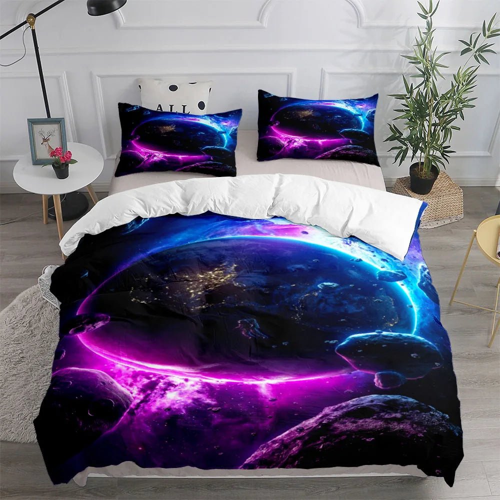 Abstract Space Nebula Duvet Cover Set UK Single Double Queen King US Twin Full King Size Bed Linen Set - Jaazi Intl