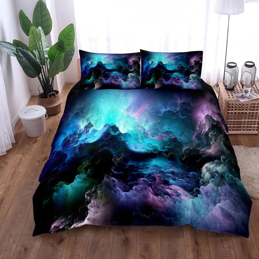 Abstract Space Nebula Duvet Cover Set UK Single Double Queen King US Twin Full King Size Bed Linen Set - Jaazi Intl