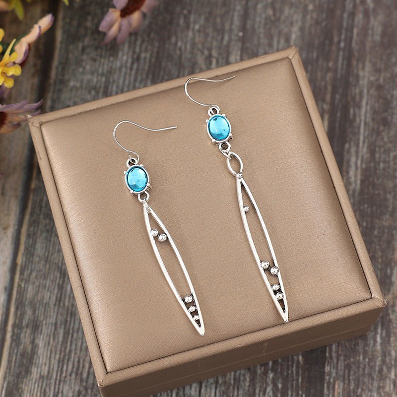 Alloy Rhinestone Asymmetric Earrings - Jaazi Intl