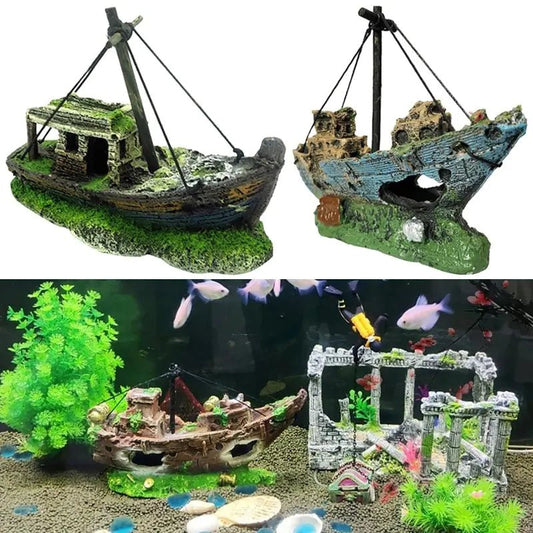 Aquarium Resin Ornament Pirate Ship Wreck - Jaazi Intl