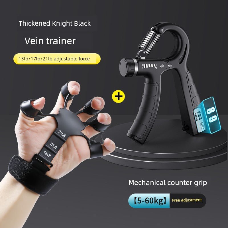 Arm Vein Trainer Men's Spring Grip Five-Finger Rehabilitation Dumbbell KIRIN Arm Tendon and Vein Expander Blue Tendon Silicone - Jaazi Intl