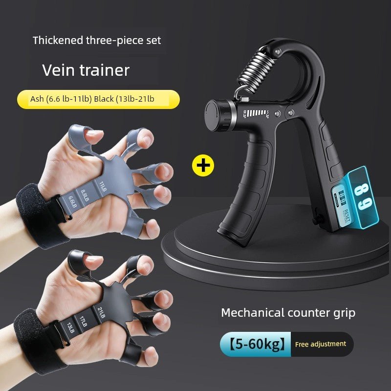 Arm Vein Trainer Men's Spring Grip Five-Finger Rehabilitation Dumbbell KIRIN Arm Tendon and Vein Expander Blue Tendon Silicone - Jaazi Intl