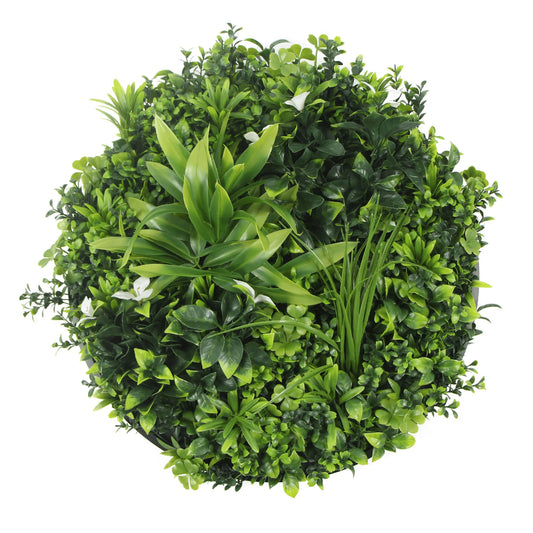 Artificial Green Wall Disc 20" Black Frame UV Resistant - Jaazi Intl