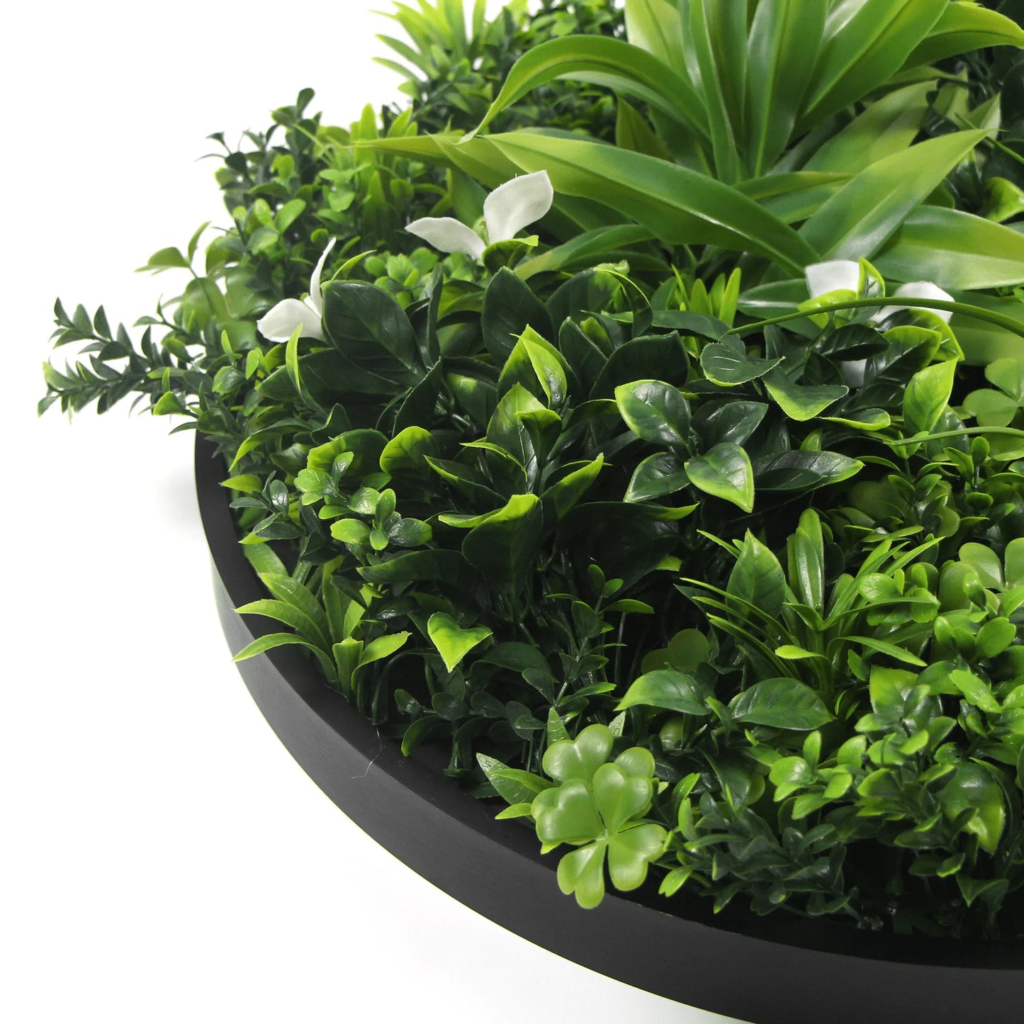 Artificial Green Wall Disc 30" Black Frame UV Resistant - Jaazi Intl