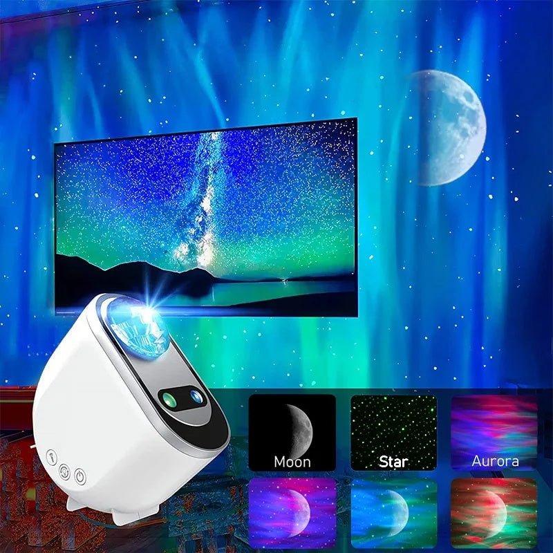 Aurora Borealis Starlight Projectors LED Galaxy Star Atmosphere Galaxy Night Light Home Bedroom Sky Moon Lamp Room Decor Gift - Jaazi Intl