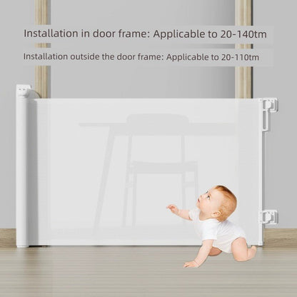 Automatic Retractable Door Fence Baby Kids Fence Indoor Stair Entrance Protective Grating Dogs and Cats Pet Crawling Fence - Jaazi Intl