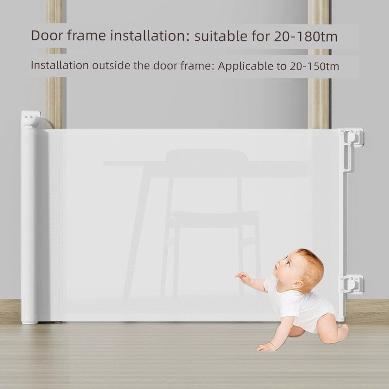 Automatic Retractable Door Fence Baby Kids Fence Indoor Stair Entrance Protective Grating Dogs and Cats Pet Crawling Fence - Jaazi Intl