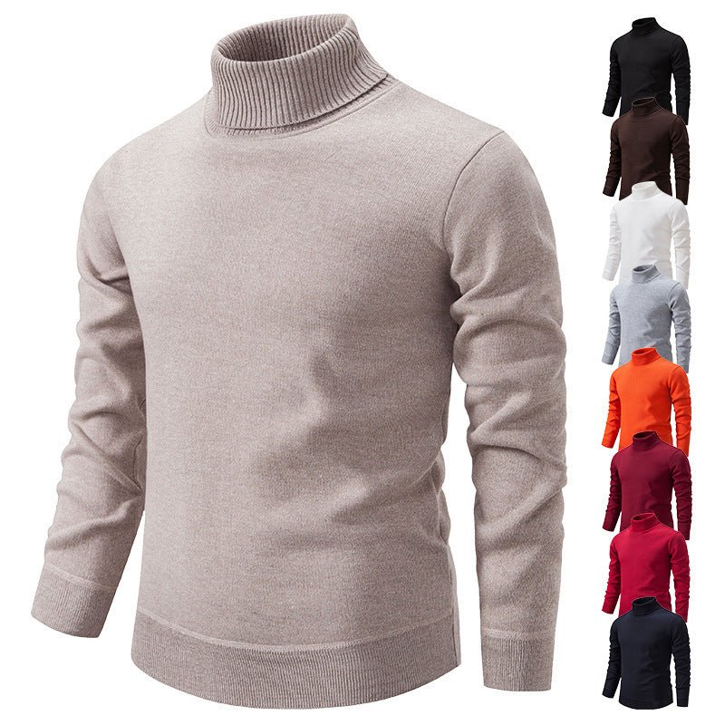 Autumn And Winter Velvet Thickening Sweater Knitwear Men's Turtleneck - Jaazi Intl