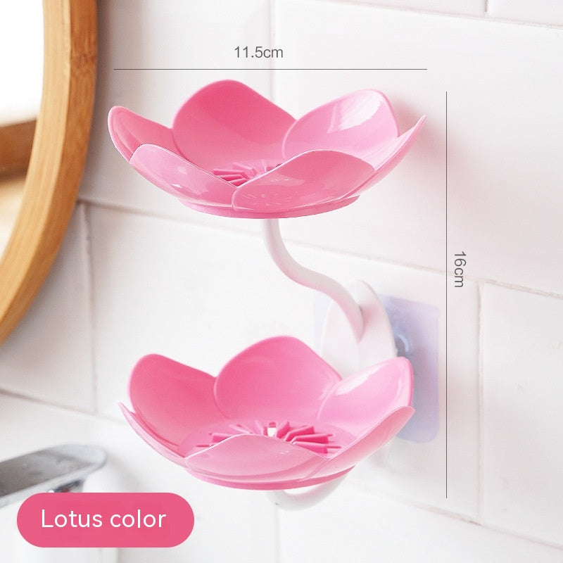 Lotus Soap Box Punch-free Wall-mounted Double-layer Drain