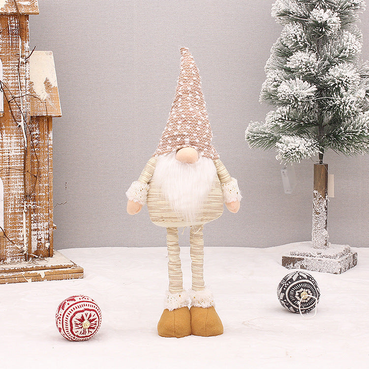 Christmas Decorations White Beard Faceless Doll Retractable