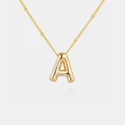 Gold-Plated Letter Pendant Necklace