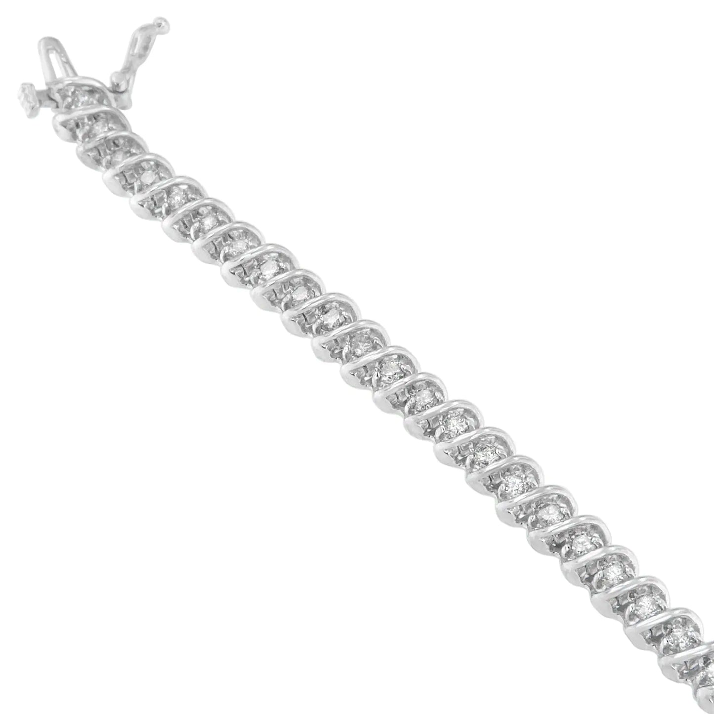 10K White Gold Round Cut Bonded Diamond Bracelet (2.50 cttw, H-I Color, I1-I2 Clarity)