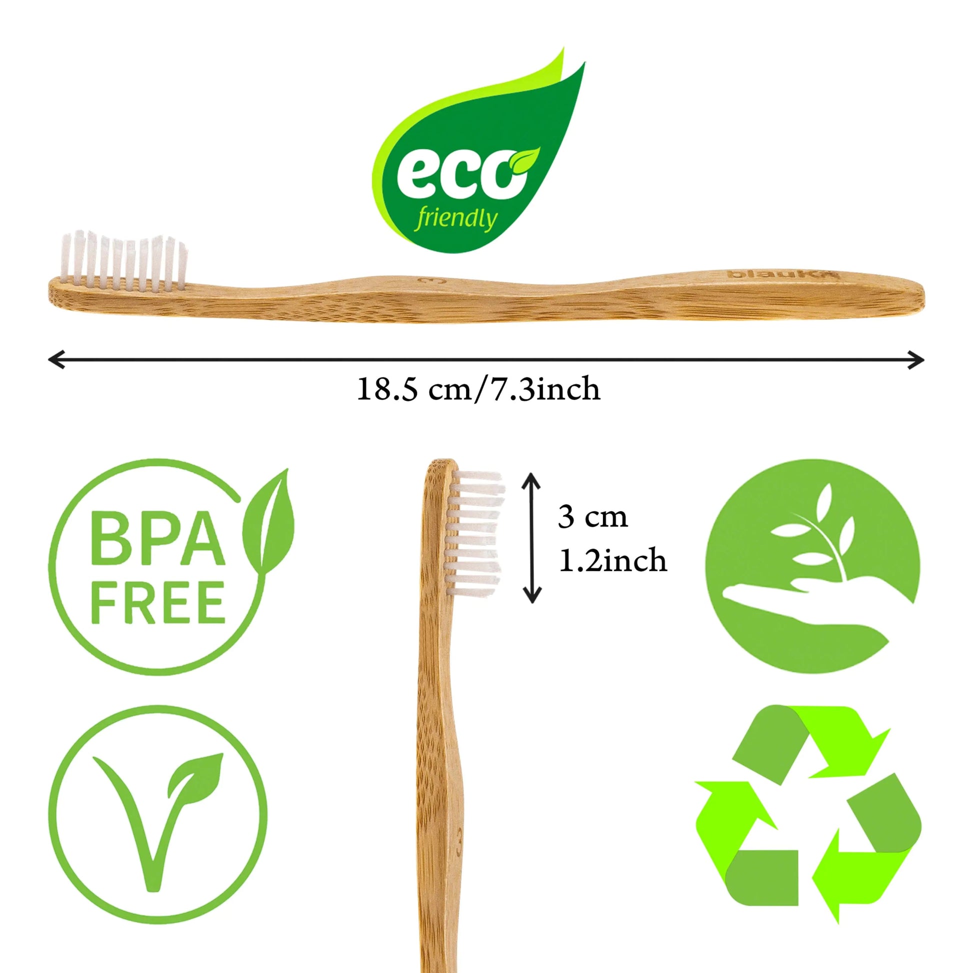 Bamboo Toothbrush Set 5 - Pack - Bamboo Toothbrushes with Medium Bristles for Adults - Eco - Friendly, Biodegradable, Natural Wooden Toothbrushes - Jaazi Intl