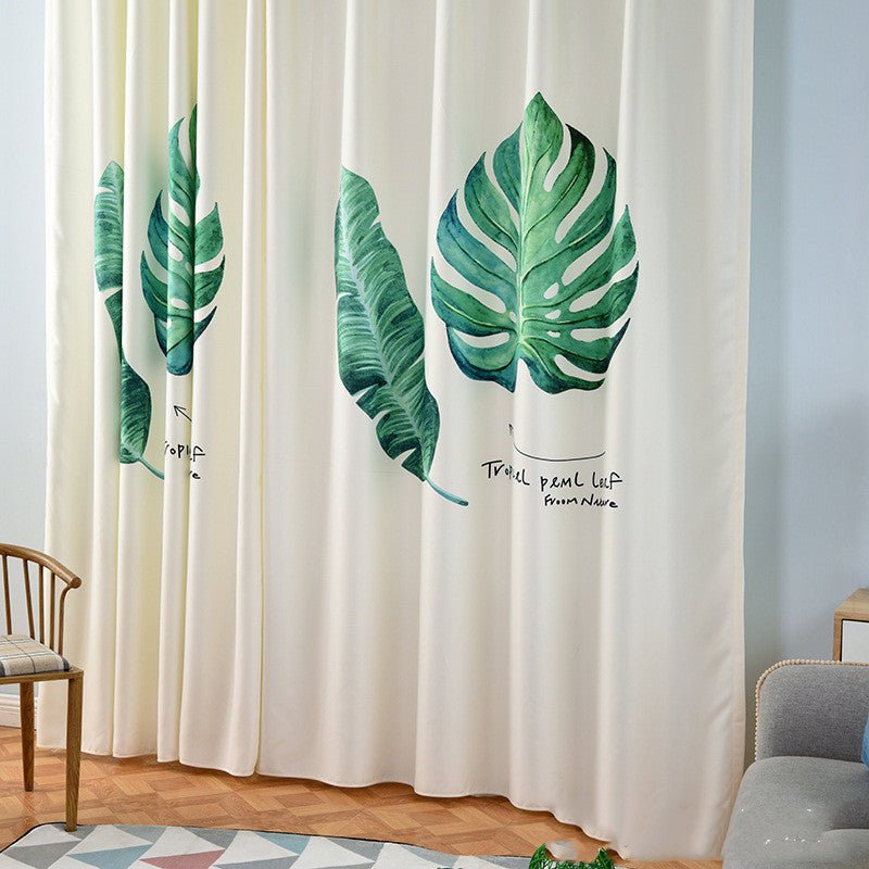 Banana leaf digital printing curtain - Jaazi Intl