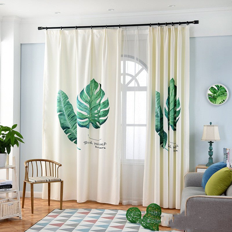 Banana leaf digital printing curtain - Jaazi Intl