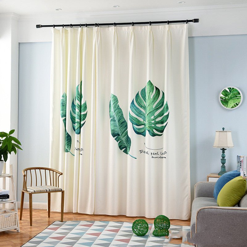 Banana leaf digital printing curtain - Jaazi Intl