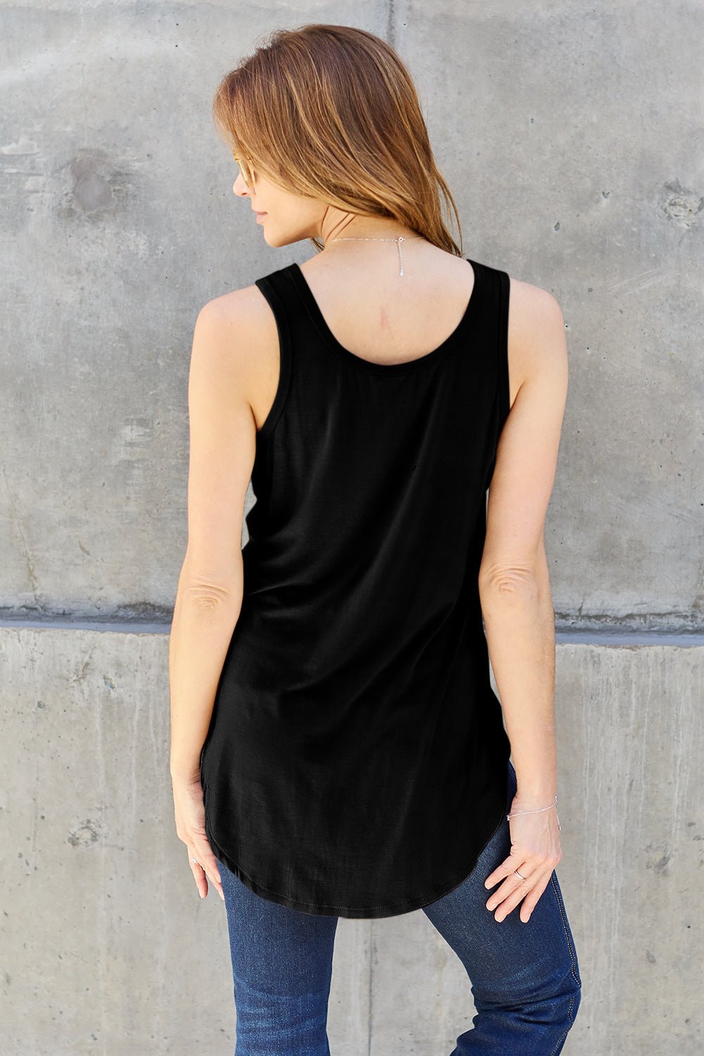 Basic Bae Bamboo Full Size Round Neck Tank - Jaazi Intl