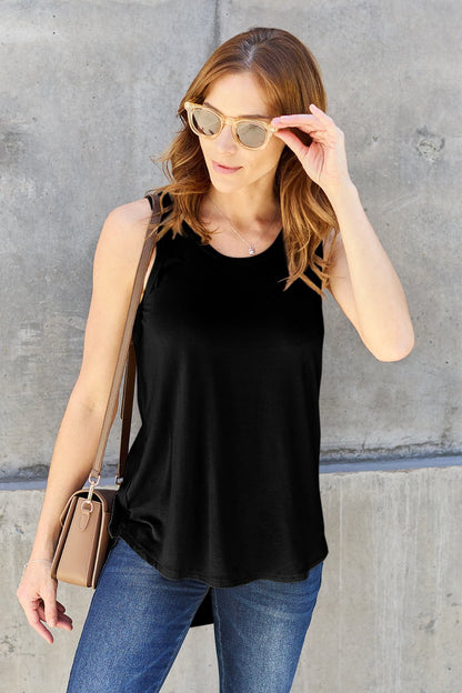 Basic Bae Bamboo Full Size Round Neck Tank - Jaazi Intl