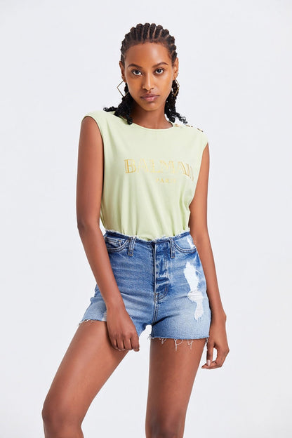 BAYEAS High Rise Bandless Denim Shorts - Jaazi Intl