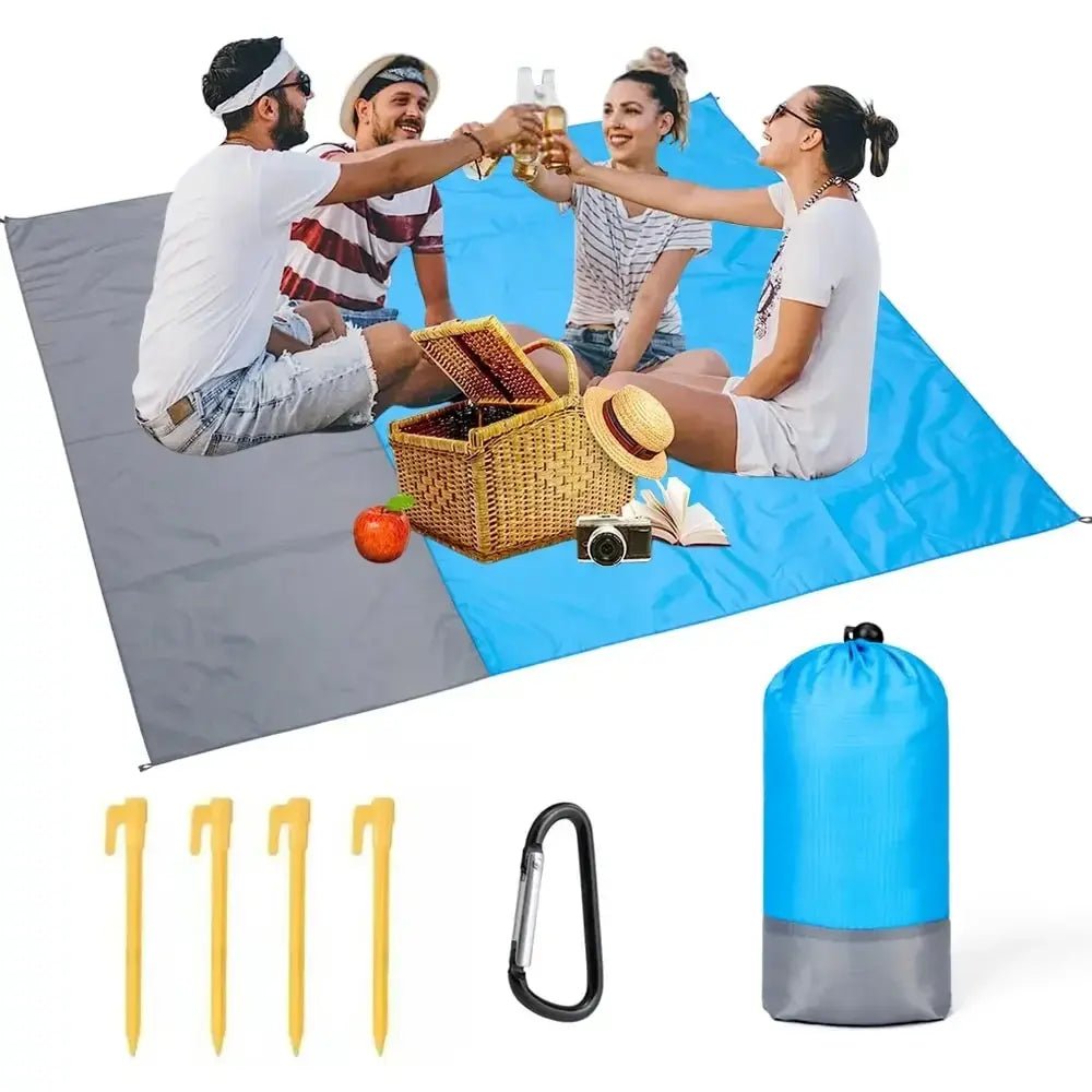 Beach Blanket Sandproof 200 X 140cm Waterproof Beach Mat Lightweight Picnic Blanket for Travel Hiking Sports - Jaazi Intl