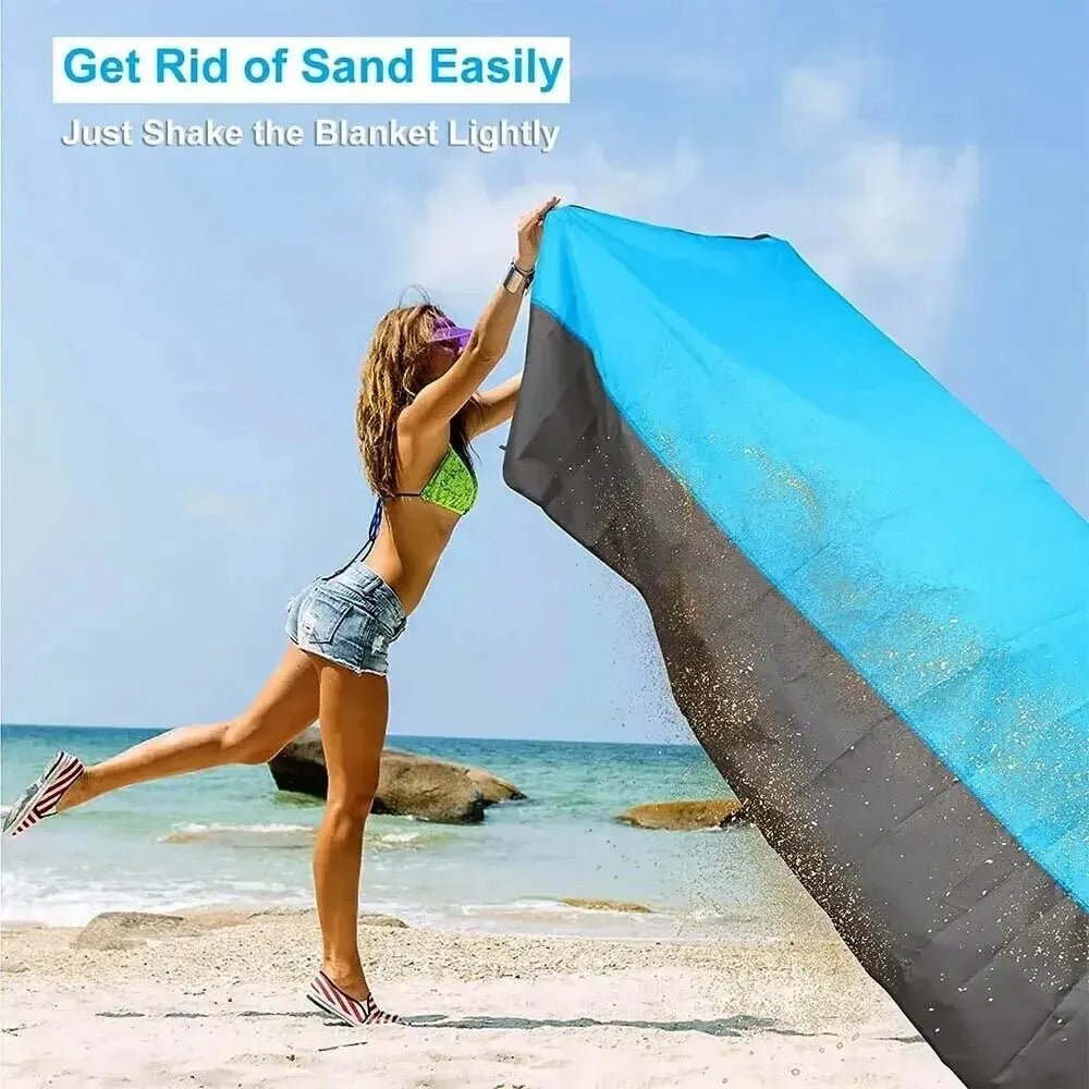 Beach Blanket Sandproof 200 X 140cm Waterproof Beach Mat Lightweight Picnic Blanket for Travel Hiking Sports - Jaazi Intl