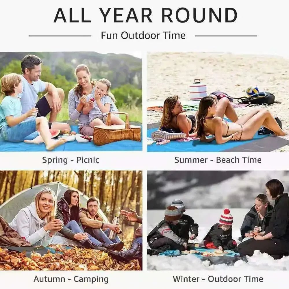 Beach Blanket Sandproof 200 X 140cm Waterproof Beach Mat Lightweight Picnic Blanket for Travel Hiking Sports - Jaazi Intl