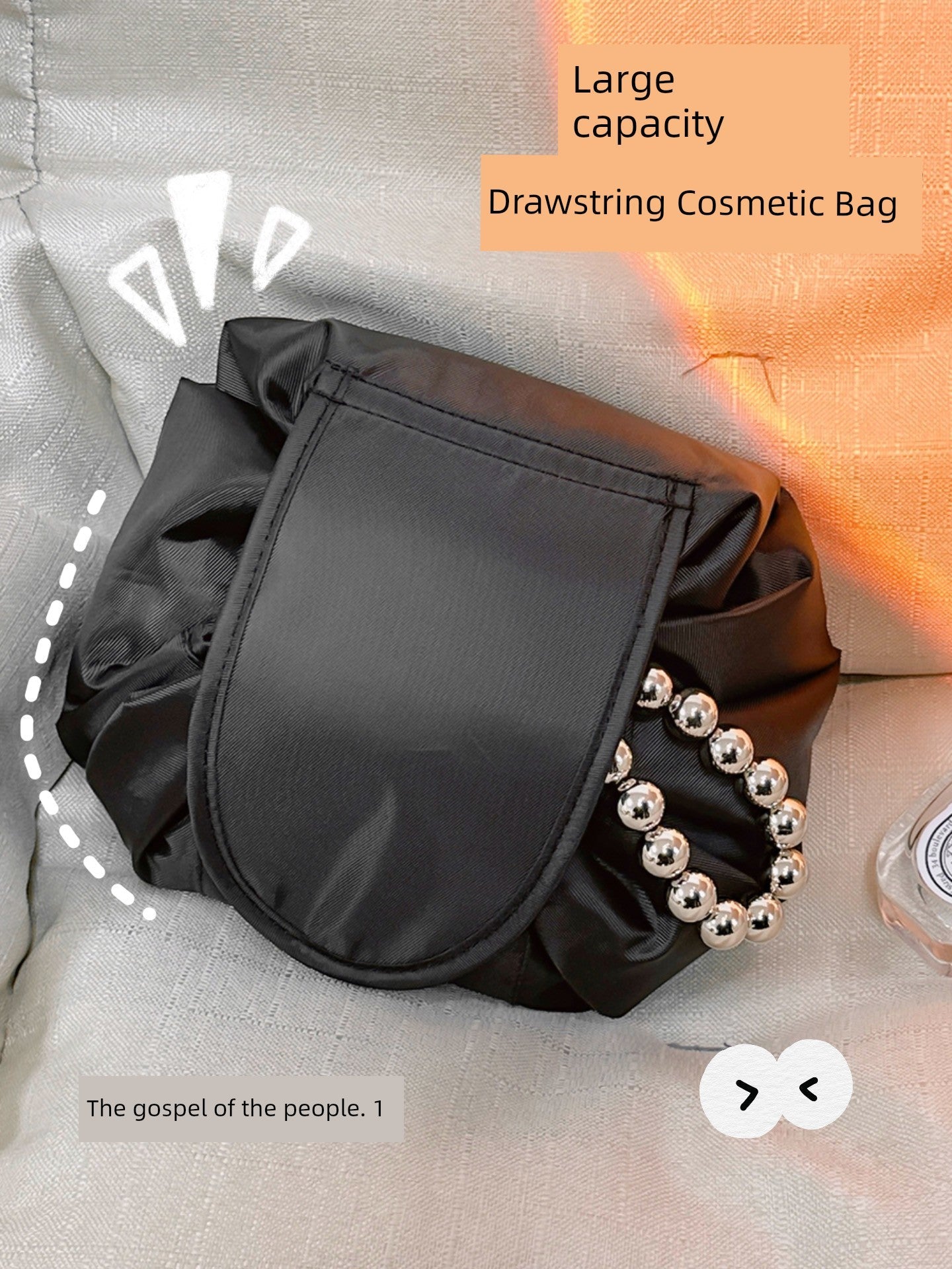 Bean Bag Cosmetic Bag Drawstring Skin Care Wash Bag 2023 New Arrival Women Travel Small Portable Fancy Buggy Bag - Jaazi Intl