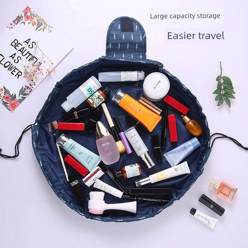 Bean Bag Drawstring Cosmetic Bag Travel Portable Toiletries Cosmetics Bag Large Capacity Multifunctional Business Trip Travel Supplies - Jaazi Intl