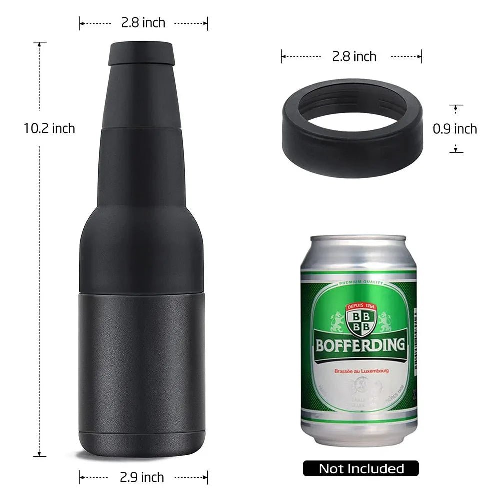 Beer Cooler 304 Stainless Steel Beer Bottle Can Holder Double Wall Vacuum Insulated Party Slim Beer Colder Keeper +Canned Opener - Jaazi Intl