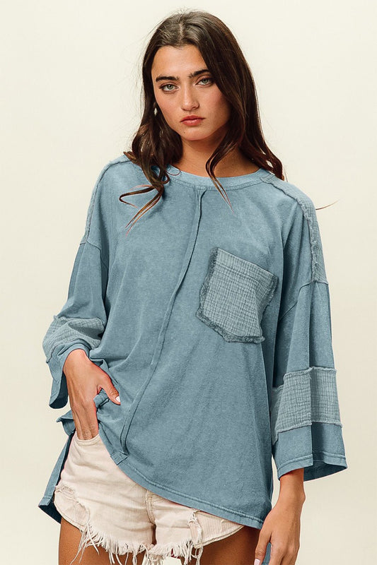 BiBi High - Low Washed T - Shirt - Jaazi Intl