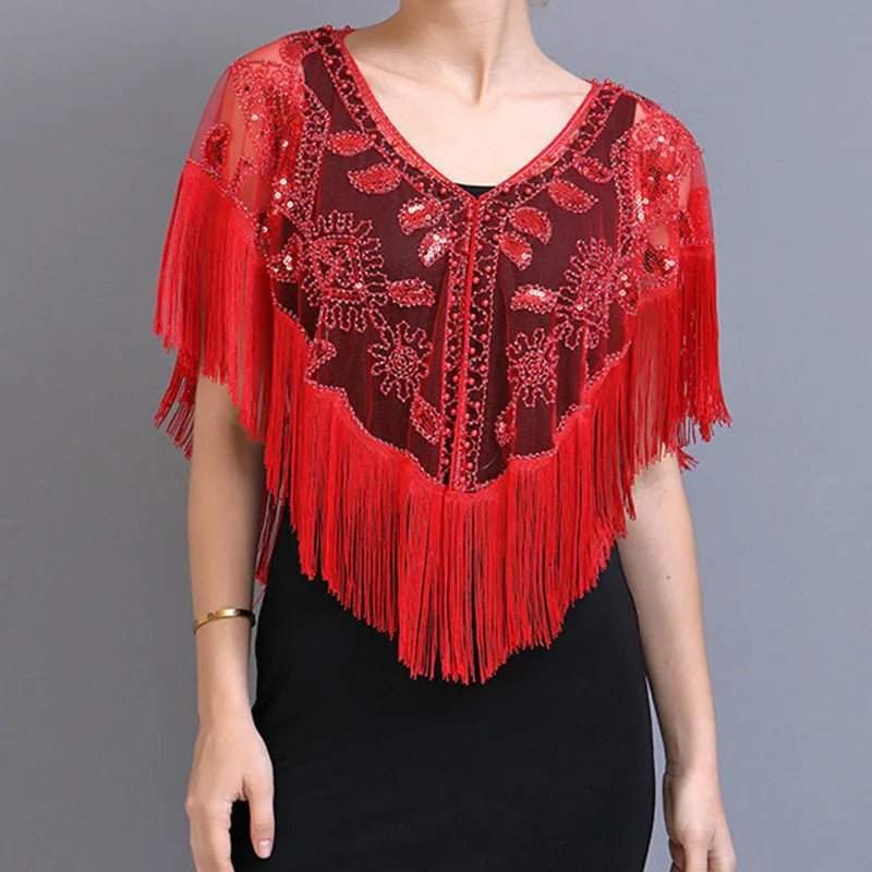 Bling Tassels Blouse Shirt Sexy Women Summer Sequin Casual Tops Camiseta Mujer Poncho Shirt Blusas Pullover Party Club Clothing - Jaazi Intl