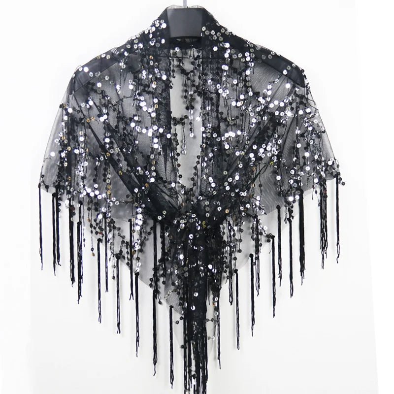 Bling Tassels Blouse Shirt Sexy Women Summer Sequin Casual Tops Camiseta Mujer Poncho Shirt Blusas Pullover Party Club Clothing - Jaazi Intl