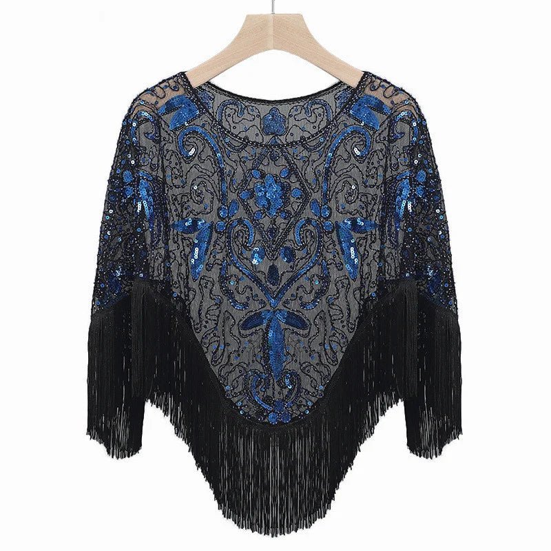 Bling Tassels Blouse Shirt Sexy Women Summer Sequin Casual Tops Camiseta Mujer Poncho Shirt Blusas Pullover Party Club Clothing - Jaazi Intl