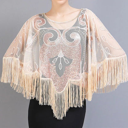 Bling Tassels Blouse Shirt Sexy Women Summer Sequin Casual Tops Camiseta Mujer Poncho Shirt Blusas Pullover Party Club Clothing - Jaazi Intl