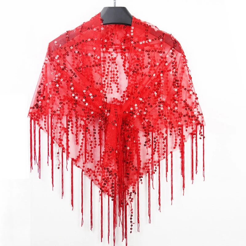 Bling Tassels Blouse Shirt Sexy Women Summer Sequin Casual Tops Camiseta Mujer Poncho Shirt Blusas Pullover Party Club Clothing - Jaazi Intl