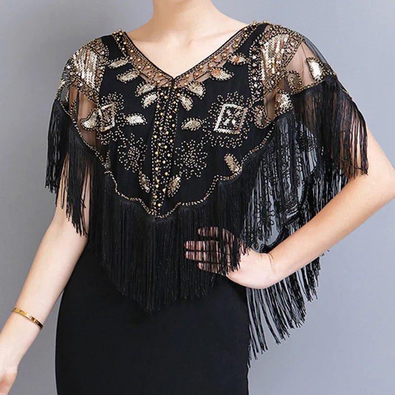 Bling Tassels Blouse Shirt Sexy Women Summer Sequin Casual Tops Camiseta Mujer Poncho Shirt Blusas Pullover Party Club Clothing - Jaazi Intl