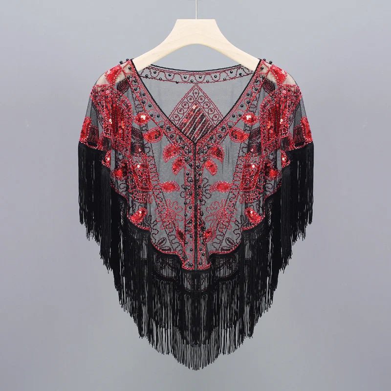 Bling Tassels Blouse Shirt Sexy Women Summer Sequin Casual Tops Camiseta Mujer Poncho Shirt Blusas Pullover Party Club Clothing - Jaazi Intl