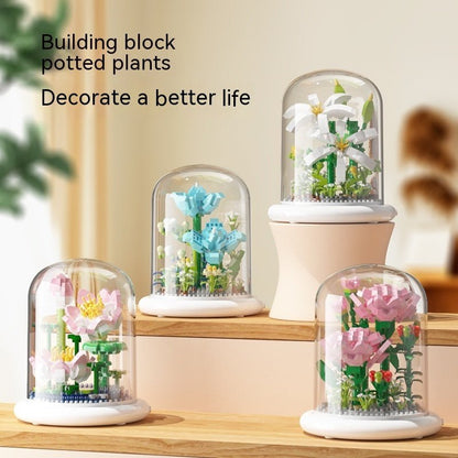 Building Block Flower Eternal Rose Small Particle Building Block Assembly Toy Gift Desktop Decoration - Jaazi Intl