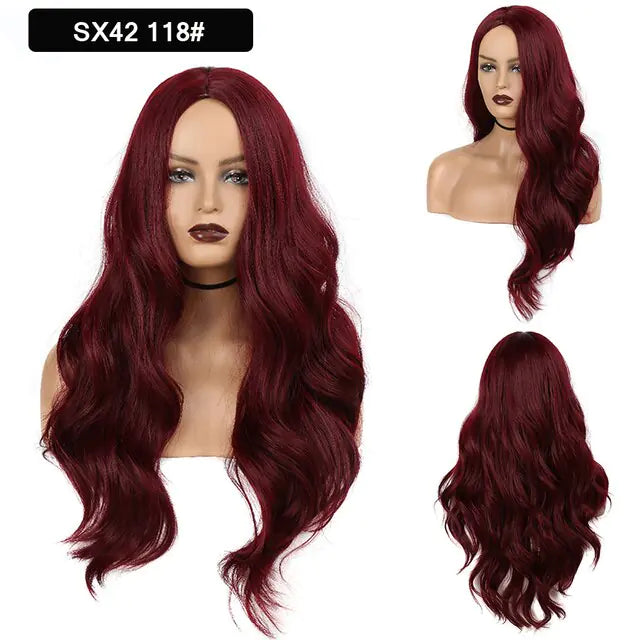 Wavy Middle Part Wigs