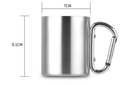 Portable Stainless Steel Cup For Camping Traveling Outdoor Cup With Handle Carabiner Climbing Backpacking Hiking Cups 200ml