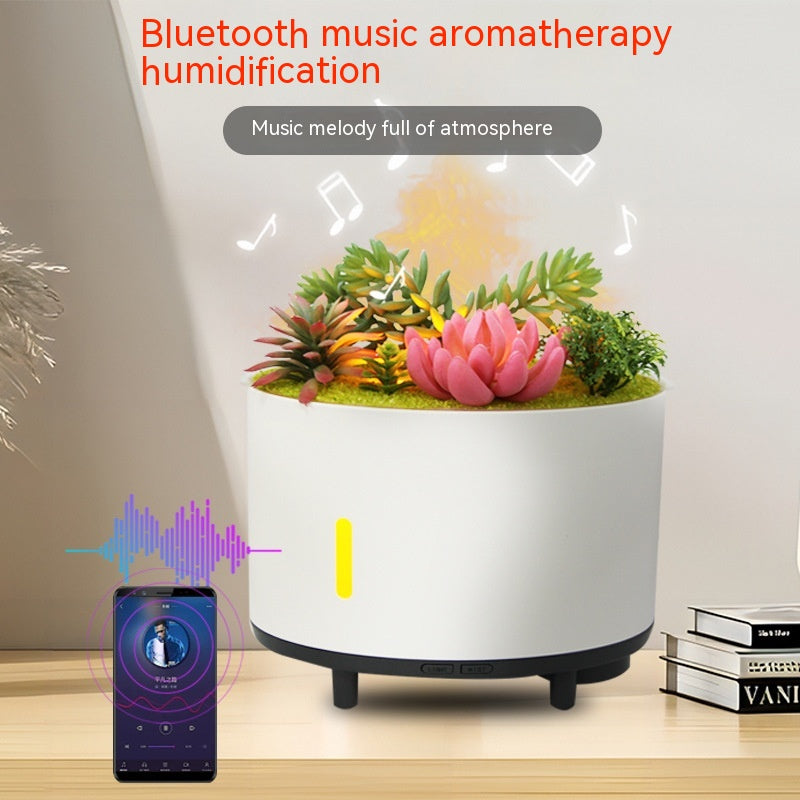 Simulation Plant Bluetooth Music Flame Aromatherapy Humidifier