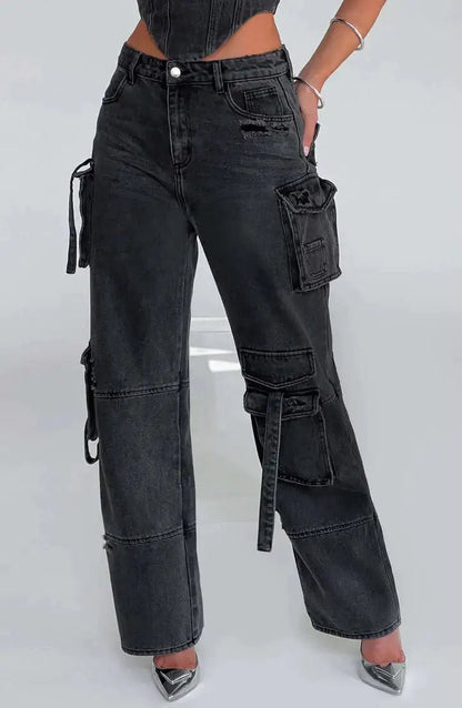 Cargo Denim Jeans - Jaazi Intl