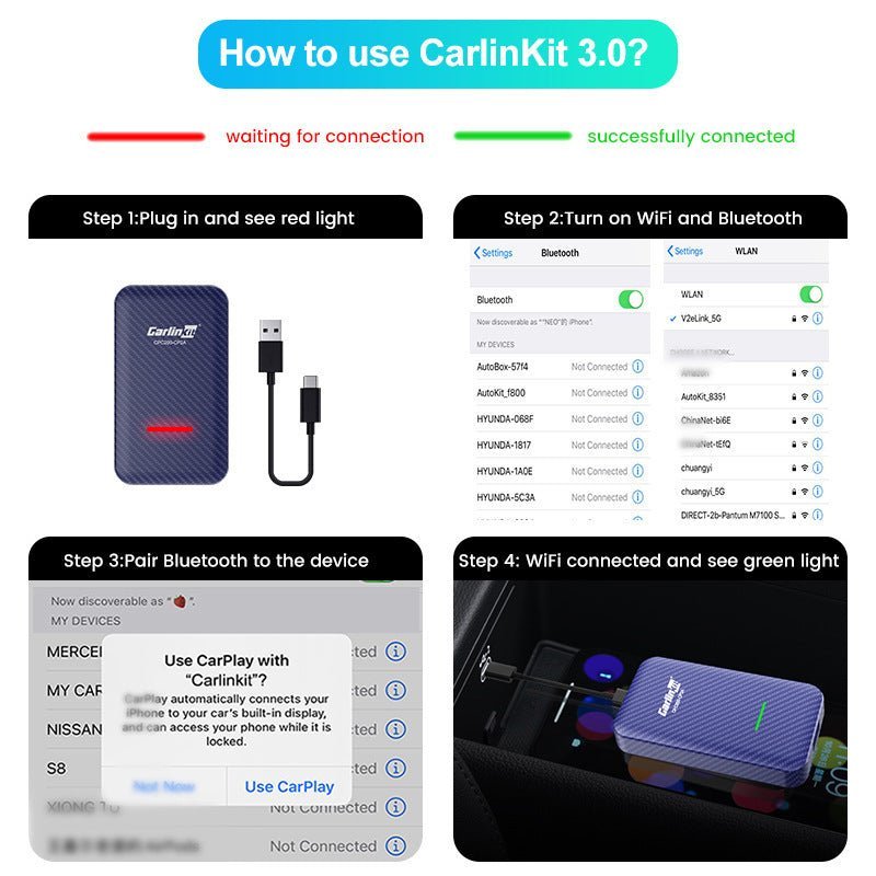 Carlinkit Car Easy To Apply Wireless Androidauto + Carplay Original Car Screen Car Navigation Box - Jaazi Intl